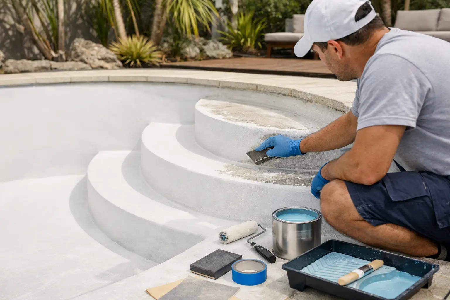 How to Repaint Pool Steps Without Peeling